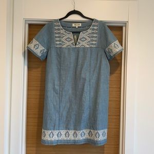 Madewell embroidered denim sundress